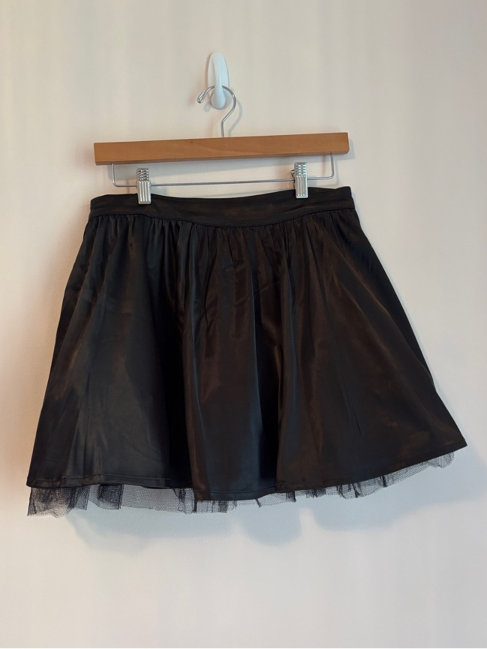 Altar'd State Black Mini Skirt with Tulle Trim medium versatile
